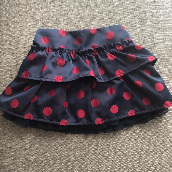 Baby gap dark blue & red polka dot skirt size 2T - Picture 1 of 4